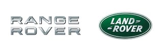 Range Rover and Land Rover logos side by side on white background