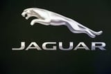 Jaguar logo featuring a silver leaping jaguar above the Jaguar text on a dark background